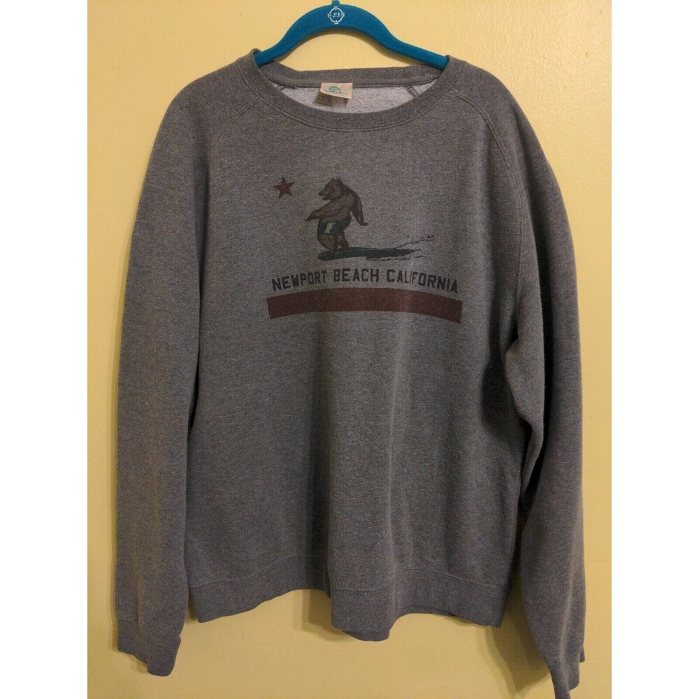 Vintage Coastal Classics Newport Beach Sweatshirt Men’s Large Gray Long Sleeve - Picture 2 of 6